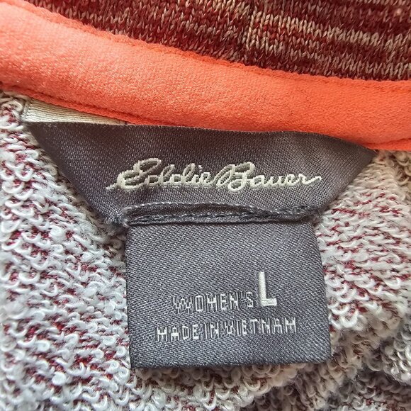 Eddie Bauer Cowl Neck Pullover Womens Large Red High Low Hem Sweatshirt - Picture 5 of 9